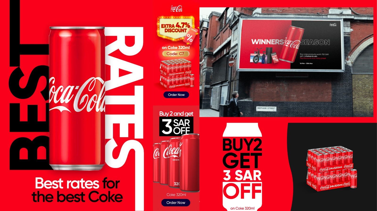 Coca-Cola best rates campaign collage