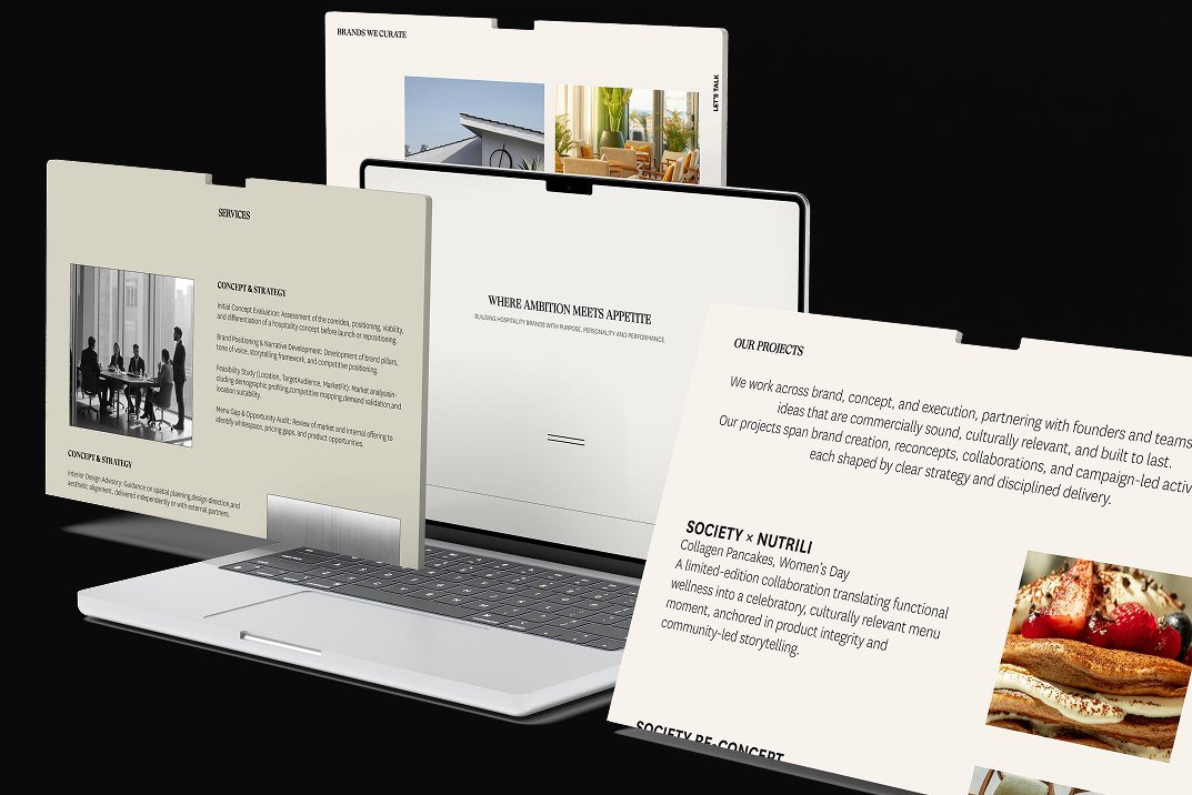 MAD Hospitality website and mobile UI designed by Dart Marketing